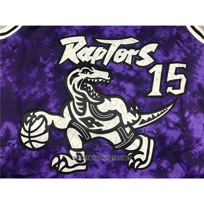 Camiseta Toronto Raptors Vince Carter NO 15 Galaxy Violeta